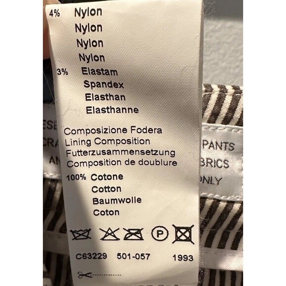 Peserico seersucker pin striped ankle  pants Italian size 48/ US Sm-Medium - Picture 11 of 13